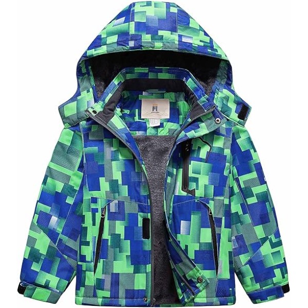 Boy's Waterproof Ski Jacket Warm Winter Snow Coat