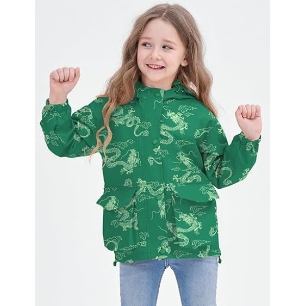 Rain Jacket Windbreaker Lined Raincoat Waterproof Hooded Lightweight Rain Coats With Pockets