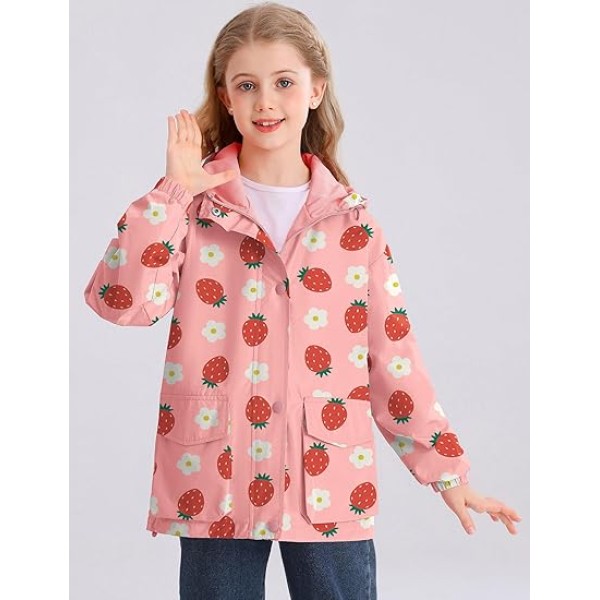  Rain Jacket Windbreaker Lined Raincoat Waterproof