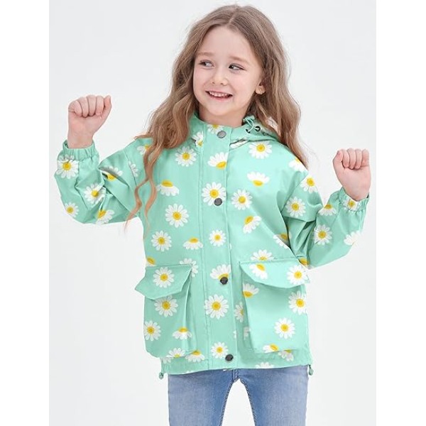 Rain Jacket Windbreaker Lined Raincoat Waterproof Hooded Lightweight Rain Coats
