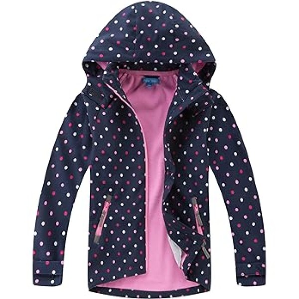 Boys Girls Rain Jackets Lightweight Waterproof Hooded Raincoats