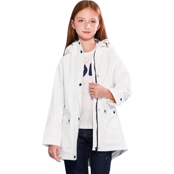 Kids Rain Jacket Hooded Lined Rubber RainCoats for Girls Boys