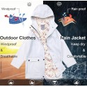 Kids Rain Jacket Hooded Lined Rubber RainCoats for Girls Boys