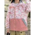 Girls' Outdoor Sports Hiking Camping Windproof Waterproof Breathable Warm 3-In-1 Detachable Wind Jacket And Fleece Jacket