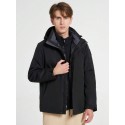 3-In-1 Removable Fleece Lining Hooded Men's Windbreaker Jacket