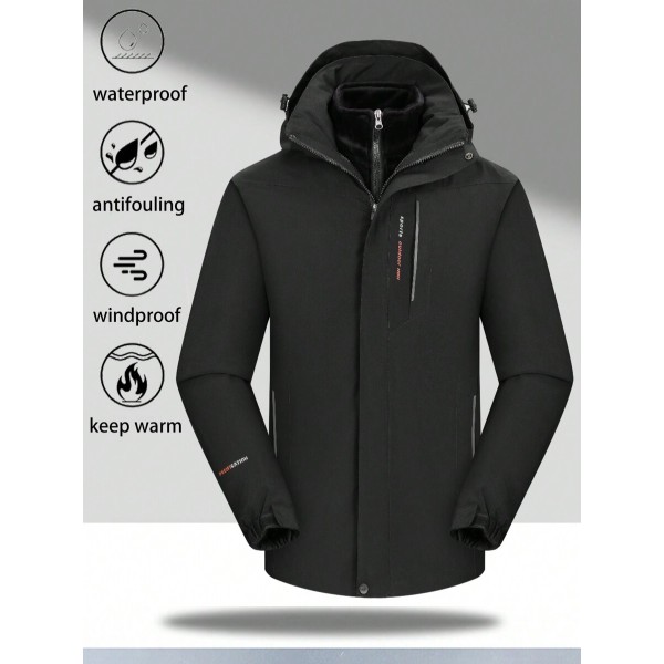 Sports Windproof Waterproof Warm 3-In-1 Jacket And Fleece Sweater