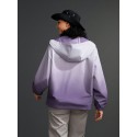 Sport Exploreva Women's Zipper Front, Long Sleeve, Pocket, Ombre Hoodie, Casual Sports Jacket