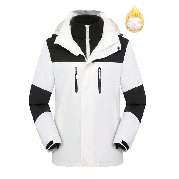 3-in-1 Color Block Outdoor Sports Jacket