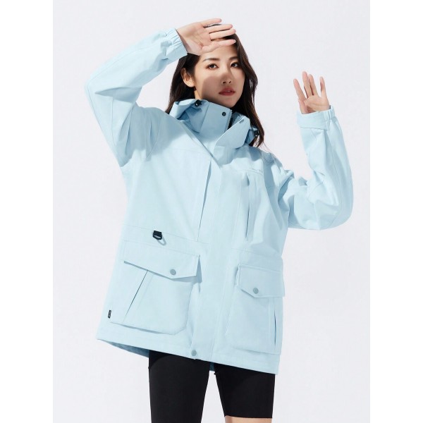 Women And Men Waterproof Jacket Warm Coat Mountain Raincoat Windbreaker Removable Hooded