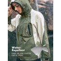 Hooded Waterproof Colorblock Pocket Rain Jacket For Outdoor Camping, Hiking, Commute, Cargo