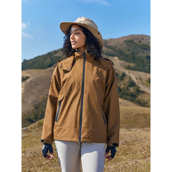 Women's Zipper Front Hooded Outdoor Jacket