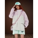 New Women's Color-Block Loose Casual Hooded Windbreaker Jacket 