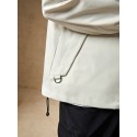 Men Two Tone Slant Pocket Drawstring Hooded Insulated Jacket