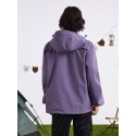  Men's Hooded Drawstring Windbreaker Waterproof Jacket 