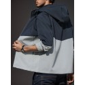 Men's Casual Hooded Colorblock Jacket
