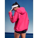Solid Zip Up Hooded Windbreaker Jacket
