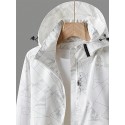 Women's Outdoor Waterproof Skiing Climbing Solid Color Fashionable Hooded Jacket