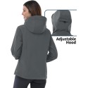 Women's Softshell Jacket with Hood Fleece Lined Warm Lightweight Waterproof Insulated Windbreaker