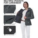 Women's Softshell Jacket with Hood Fleece Lined Warm Lightweight Waterproof Insulated Windbreaker