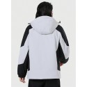 Jacket With Contrast Color Blocking And Hoodie, Winter