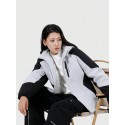 Jacket With Contrast Color Blocking And Hoodie, Winter