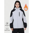 Jacket With Contrast Color Blocking And Hoodie, Winter