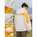 Men Ski Down Jacket Waterproof Hooded With Warm Coat