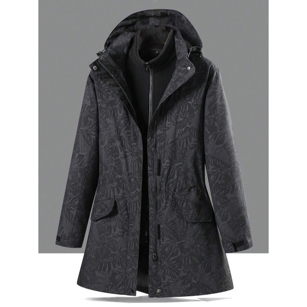 New 3-In-1 Detachable Women's Outdoor Sports Thickened Fitted Suit, Including Fleece Jacket