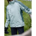 Women's Solid Color Patchwork Front Zipper Long Sleeve Pockets Outdoor Windbreaker