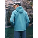 Men's Solid Color Drawstring Hooded Outdoor Jackets