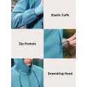 Men's Solid Color Drawstring Hooded Outdoor Jackets