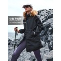 Women's Off-Shoulder Print Zip-Up Hooded Casual Outdoor Rain Jacket