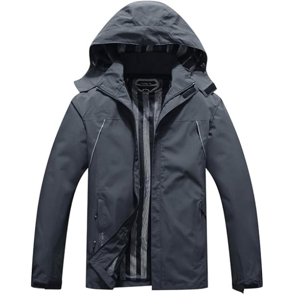 Outdoor Men's Waterproof Raincoat Windbreaker Lightweight Rain Jacket 