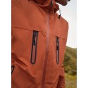 Men's Waterproof Outdoor Jacket, Patchwork Style Hooded Windbreaker For Hiking, Climbing, Travel