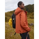 Men's Waterproof Outdoor Jacket, Patchwork Style Hooded Windbreaker For Hiking, Climbing, Travel
