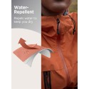 Men's Waterproof Outdoor Jacket, Patchwork Style Hooded Windbreaker For Hiking, Climbing, Travel