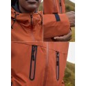 Men's Waterproof Outdoor Jacket, Patchwork Style Hooded Windbreaker For Hiking, Climbing, Travel